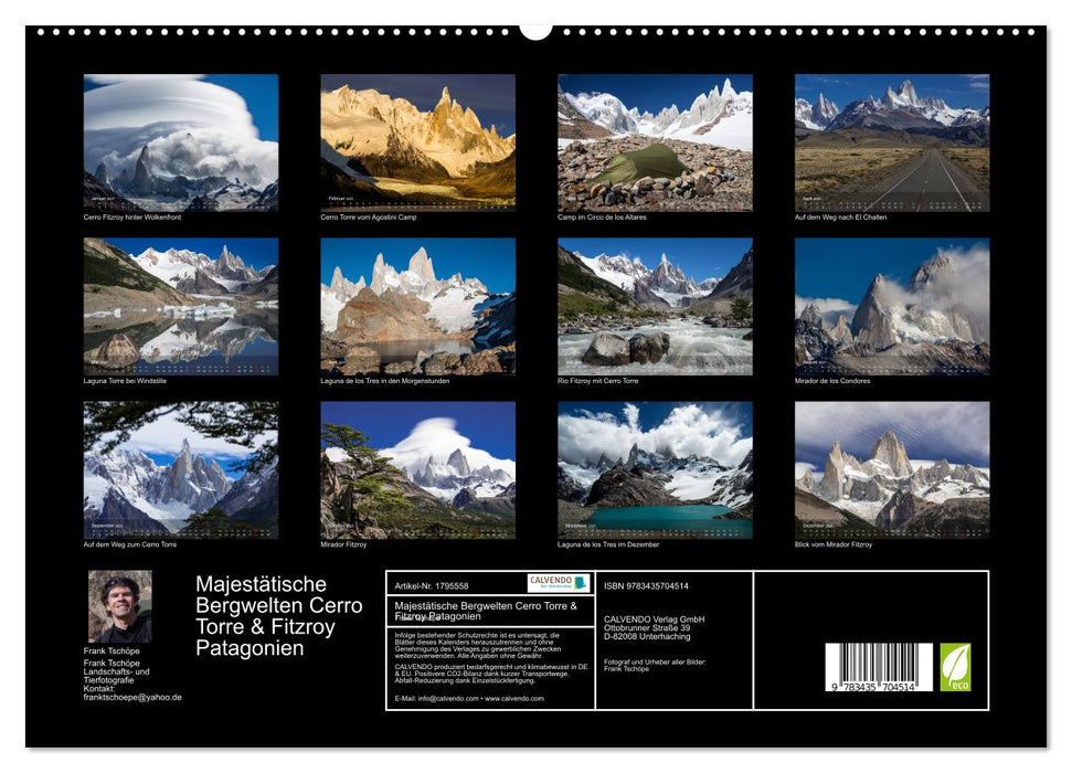 Majestätische Bergwelten Cerro Torre & Fitzroy Patagonien (CALVENDO Premium Wandkalender 2025)