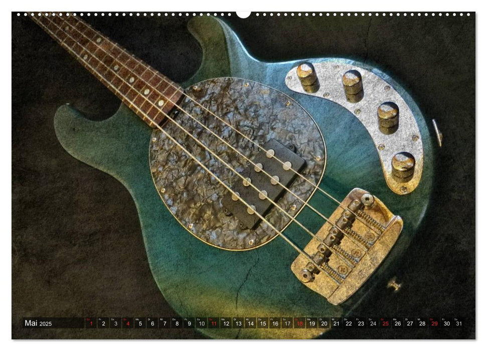 GITARREN Vintage Art (CALVENDO Premium Wandkalender 2025)