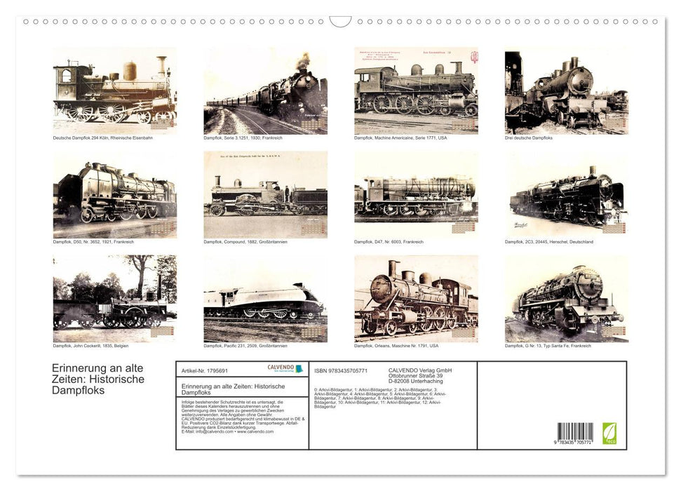 Erinnerung an alte Zeiten: Historische Dampfloks (CALVENDO Wandkalender 2025)