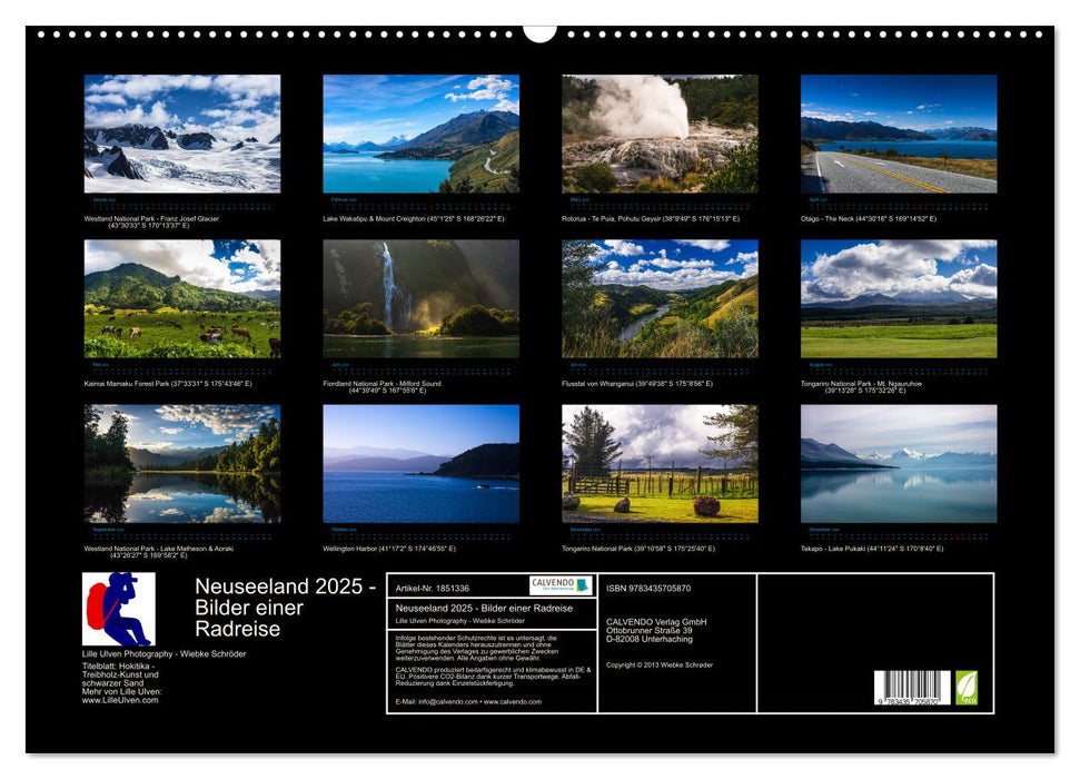 Neuseeland 2025 - Bilder einer Radreise (CALVENDO Wandkalender 2025)