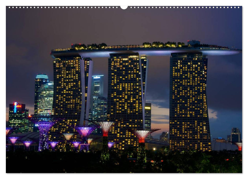 Singapur - Die Farben der Nacht (CALVENDO Premium Wandkalender 2025)