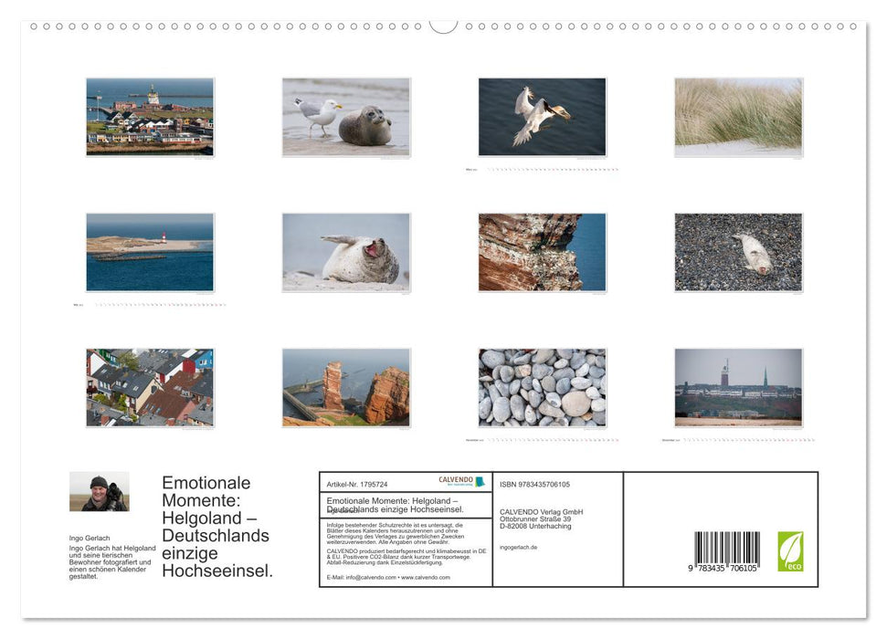 Emotionale Momente: Helgoland – Deutschlands einzige Hochseeinsel. (CALVENDO Premium Wandkalender 2025)