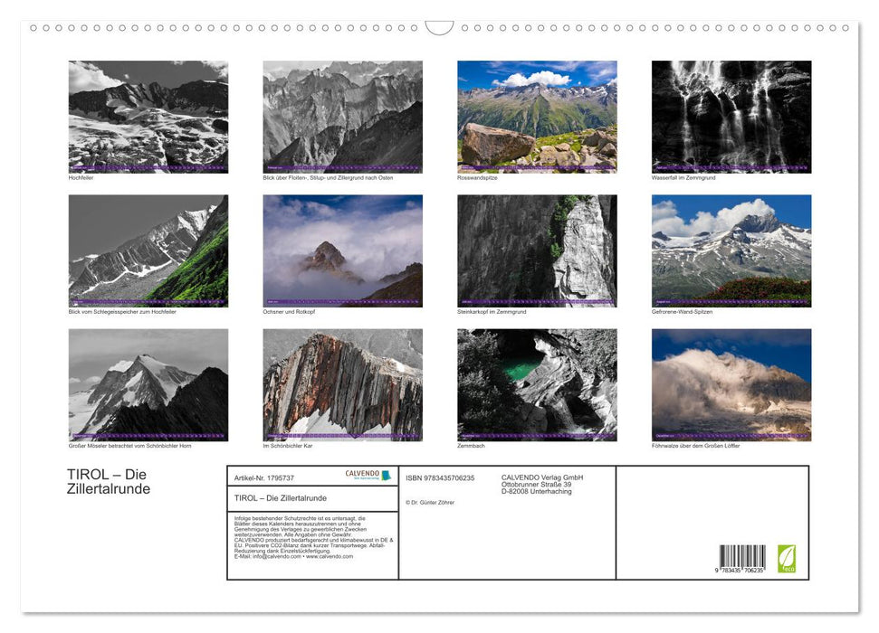 TIROL – Die Zillertalrunde (CALVENDO Wandkalender 2025)