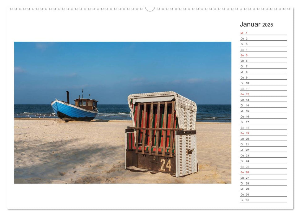 Zeit für Erholung - Insel Usedom / Geburtstagskalender (CALVENDO Premium Wandkalender 2025)