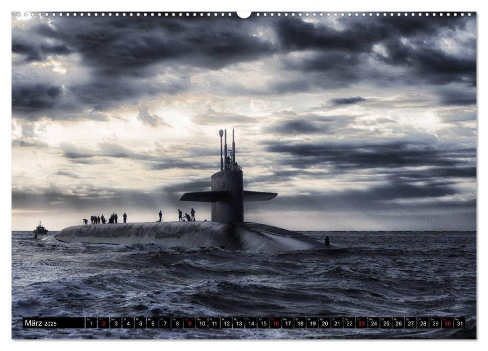 U-Boote - Militärische Ungetüme (CALVENDO Premium Wandkalender 2025)