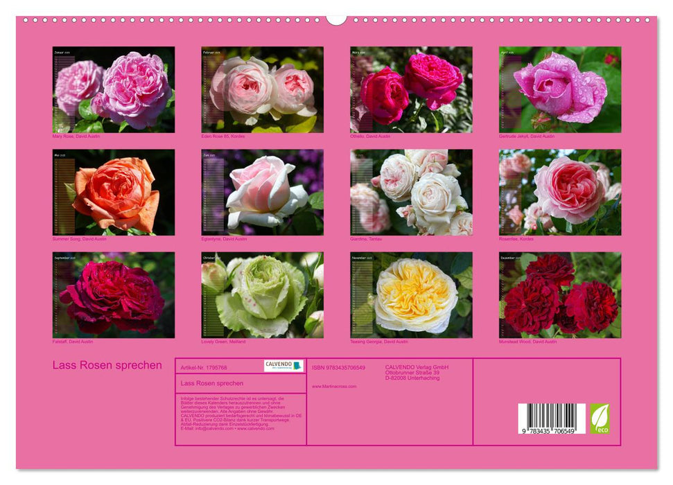 Lass Rosen sprechen (CALVENDO Premium Wandkalender 2025)