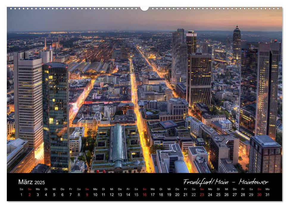 Europäische Städte bei Nacht (CALVENDO Premium Wandkalender 2025)