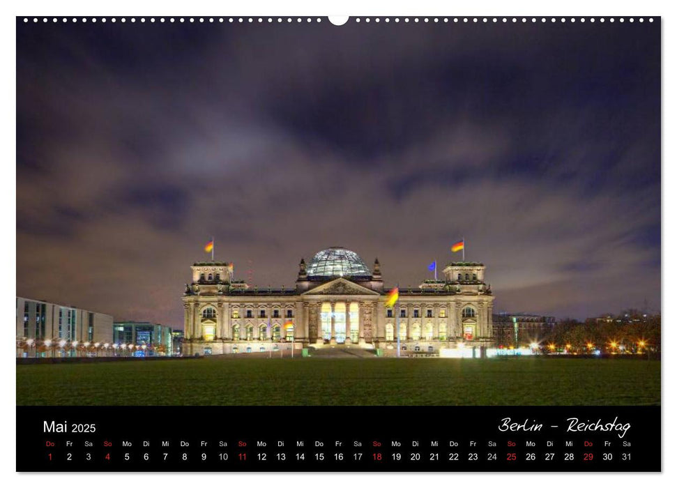 Europäische Städte bei Nacht (CALVENDO Premium Wandkalender 2025)