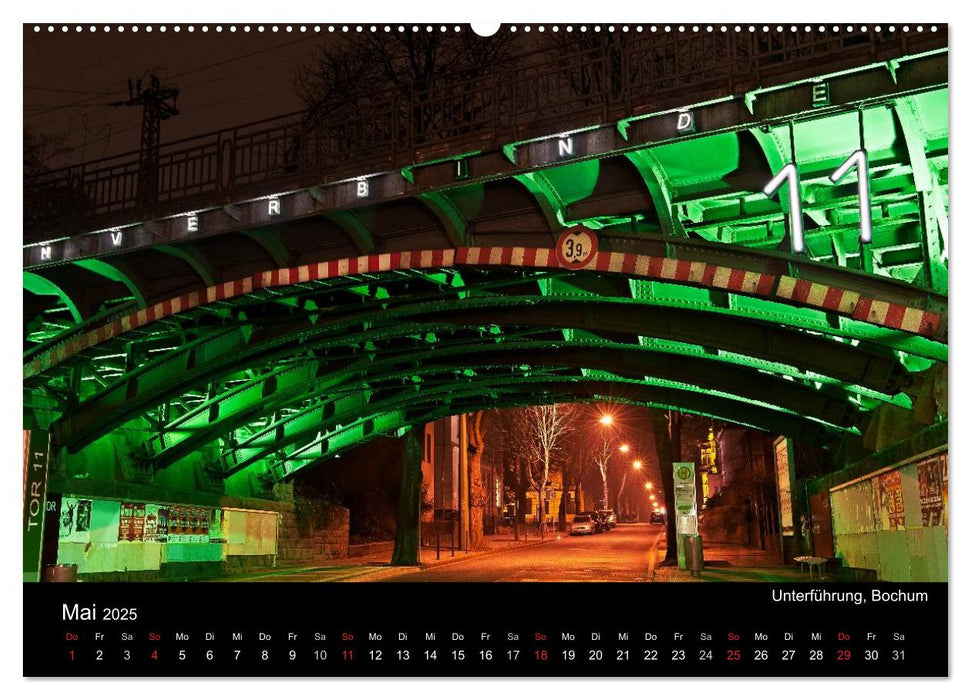 Ruhrlights II - Nachtlichter des Ruhrgebietes (CALVENDO Wandkalender 2025)