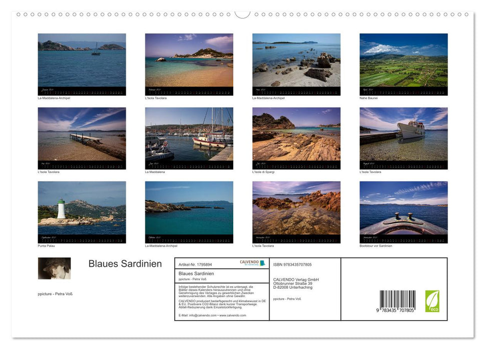 Blaues Sardinien (CALVENDO Premium Wandkalender 2025)