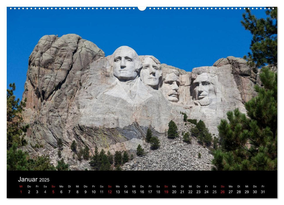 Wyoming & South Dakota (CALVENDO Premium Wandkalender 2025)