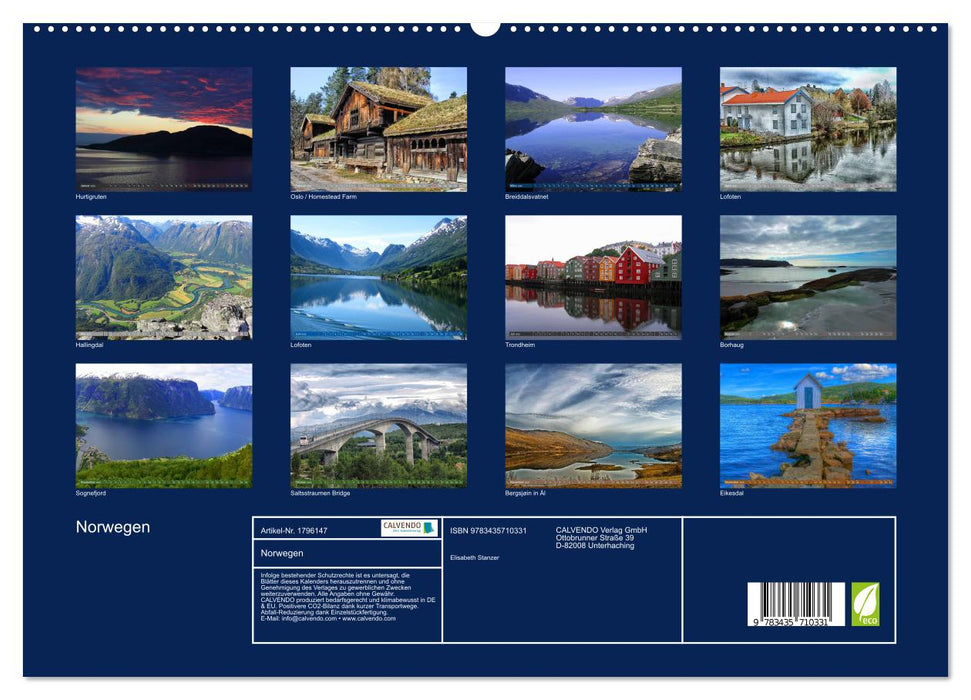 Norwegen (CALVENDO Premium Wandkalender 2025)