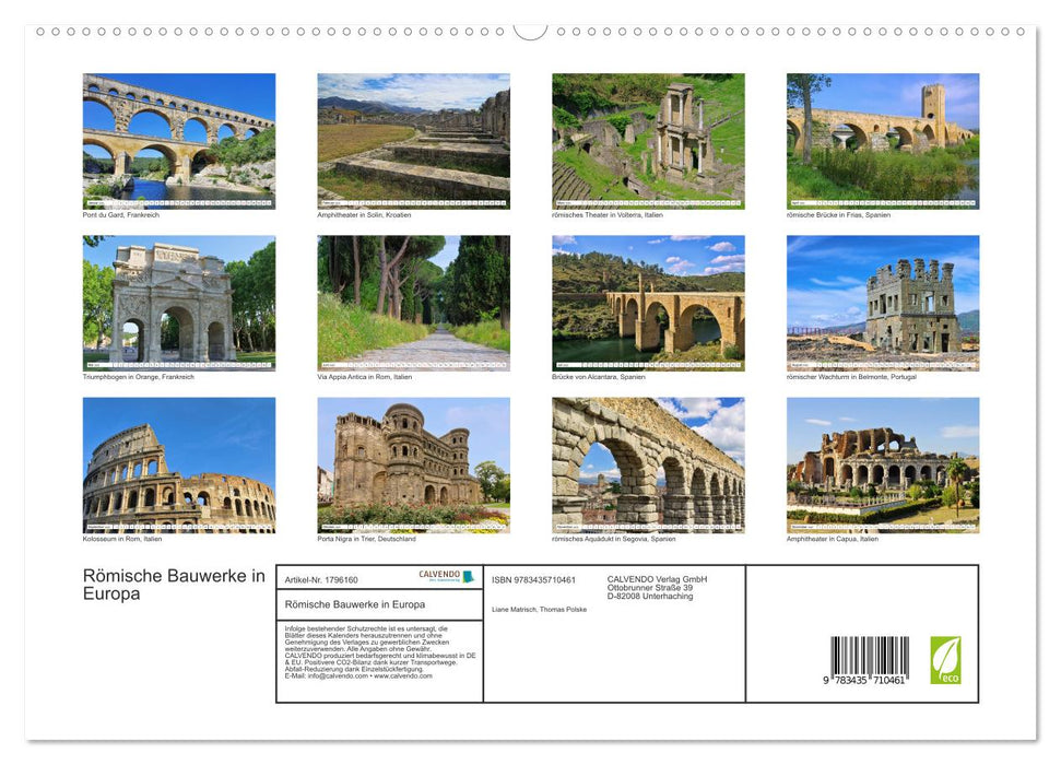 Römische Bauwerke in Europa (CALVENDO Premium Wandkalender 2025)