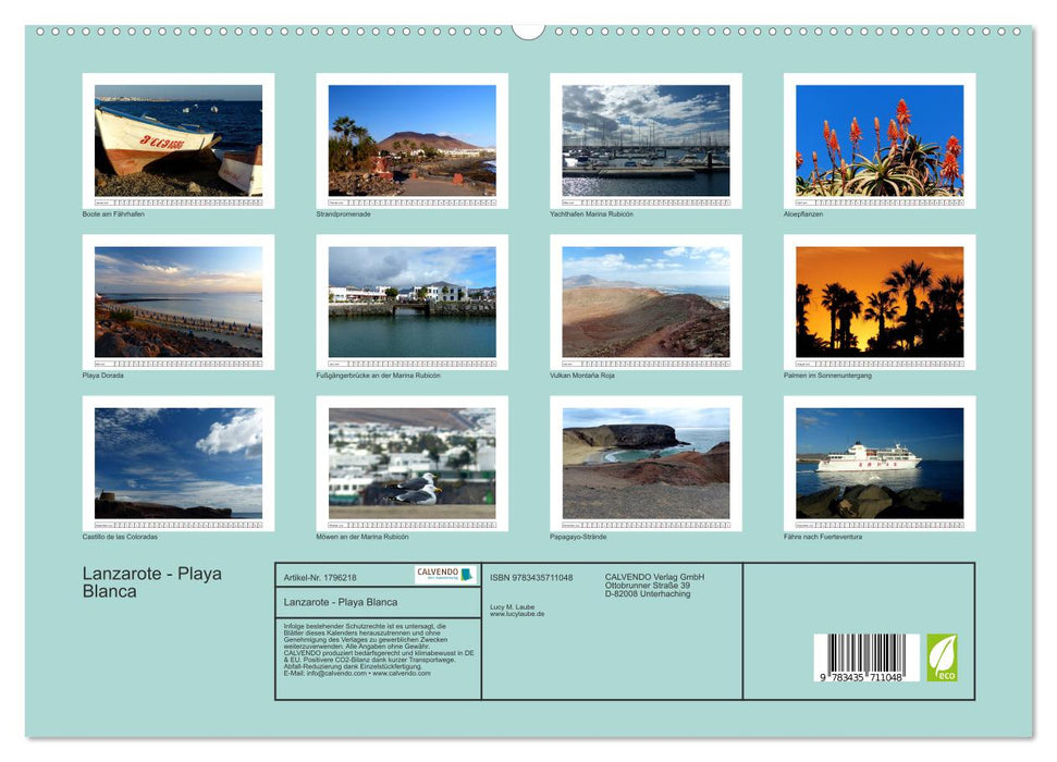 Lanzarote - Playa Blanca (CALVENDO Premium Wandkalender 2025)