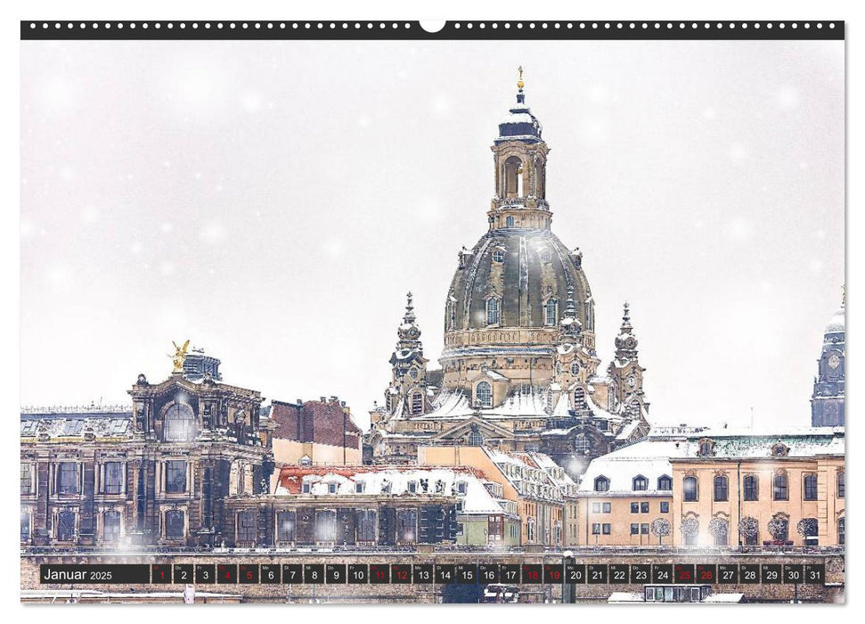 Dresden - Die Frauenkirche (CALVENDO Premium Wandkalender 2025)