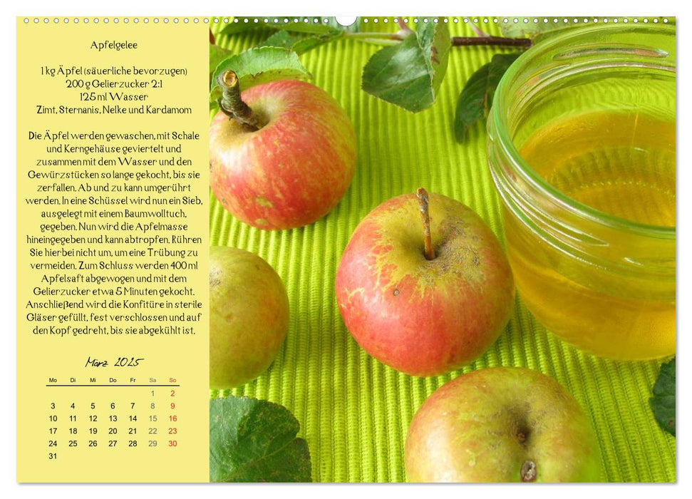 Ach, sind die süß! Rezepte zu Konfitüren, Fruchtaufstrichen und Gelees (CALVENDO Premium Wandkalender 2025)