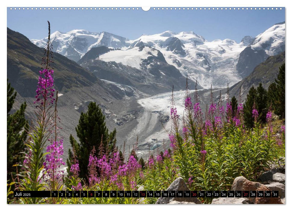 Fantastische Schweizer Bergwelt - Gipfel und Gletscher / CH-Version (CALVENDO Premium Wandkalender 2025)