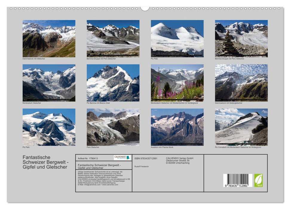 Fantastische Schweizer Bergwelt - Gipfel und Gletscher (CALVENDO Premium Wandkalender 2025)