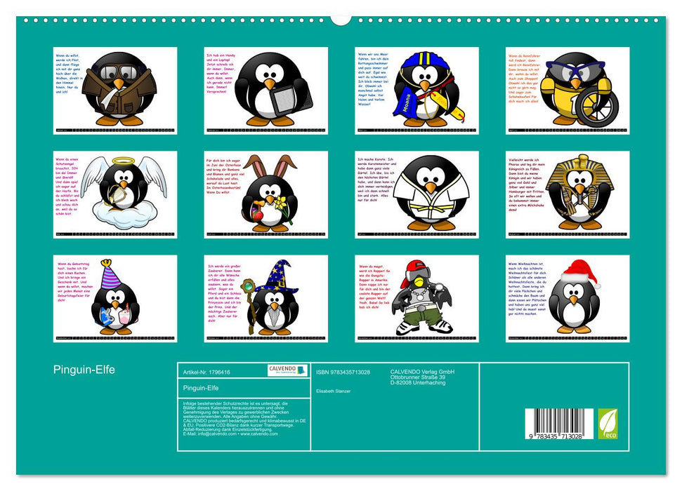 Pinguin-Elfe (CALVENDO Premium Wandkalender 2025)