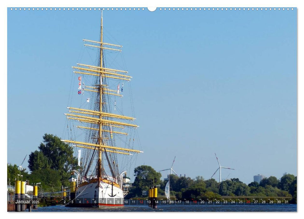 Schulschiff Deutschland in Bremen-Vegesack (CALVENDO Wandkalender 2025)