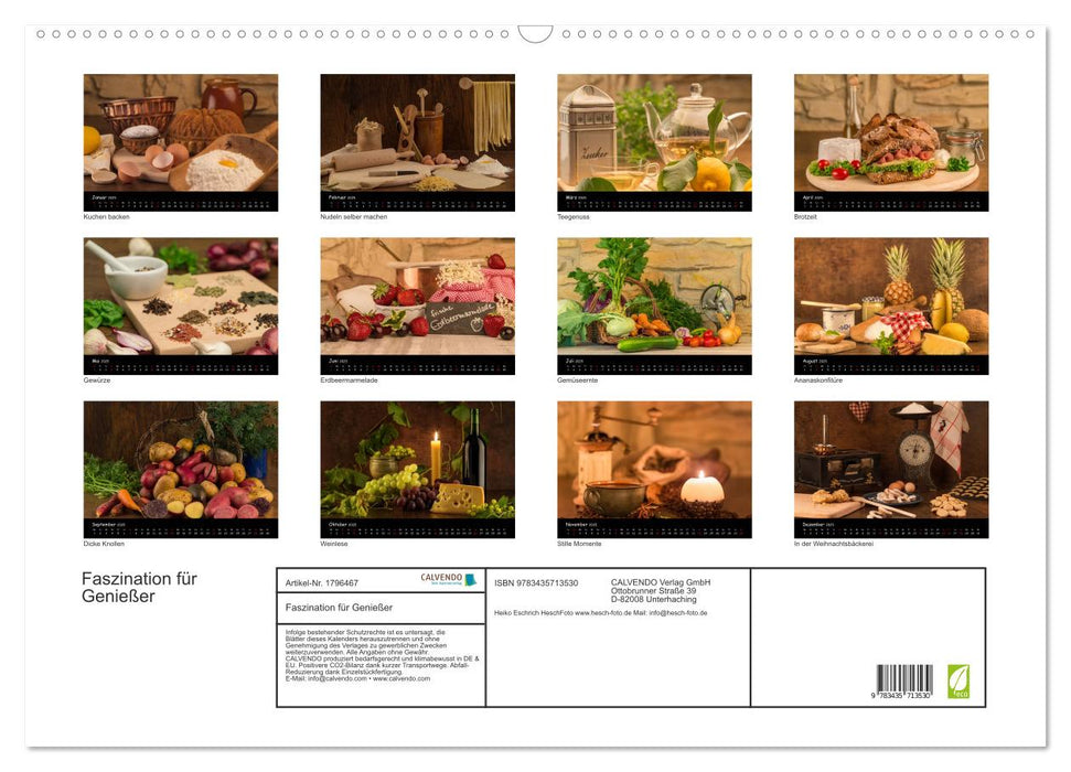 Faszination für Genießer (CALVENDO Wandkalender 2025)