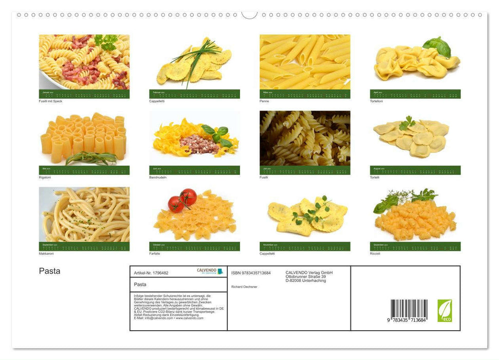 Pasta (CALVENDO Premium Wandkalender 2025)