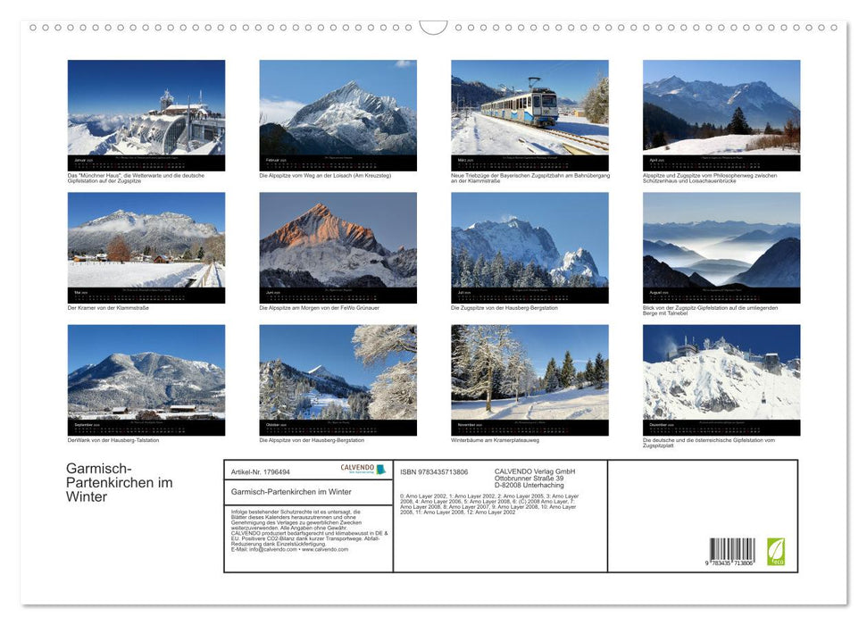 Garmisch-Partenkirchen im Winter (CALVENDO Wandkalender 2025)