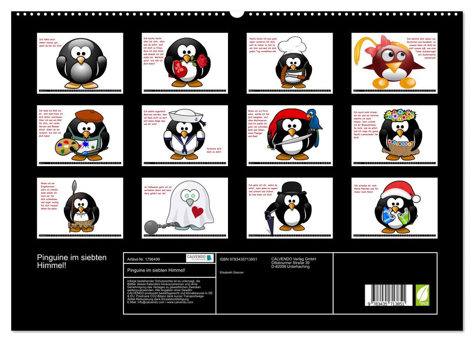 Pinguine im siebten Himmel! (CALVENDO Premium Wandkalender 2025)