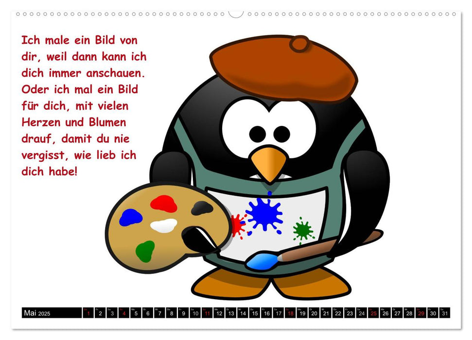 Pinguine im siebten Himmel! (CALVENDO Premium Wandkalender 2025)