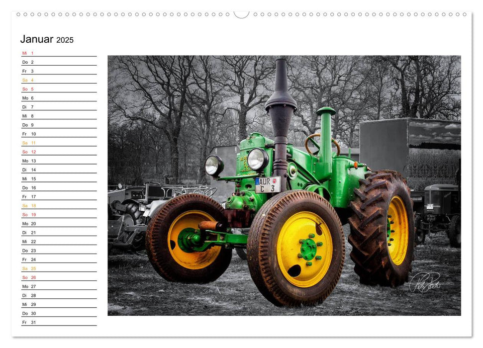 Trecker - Oldtimer / Geburtstagskalender (CALVENDO Premium Wandkalender 2025)