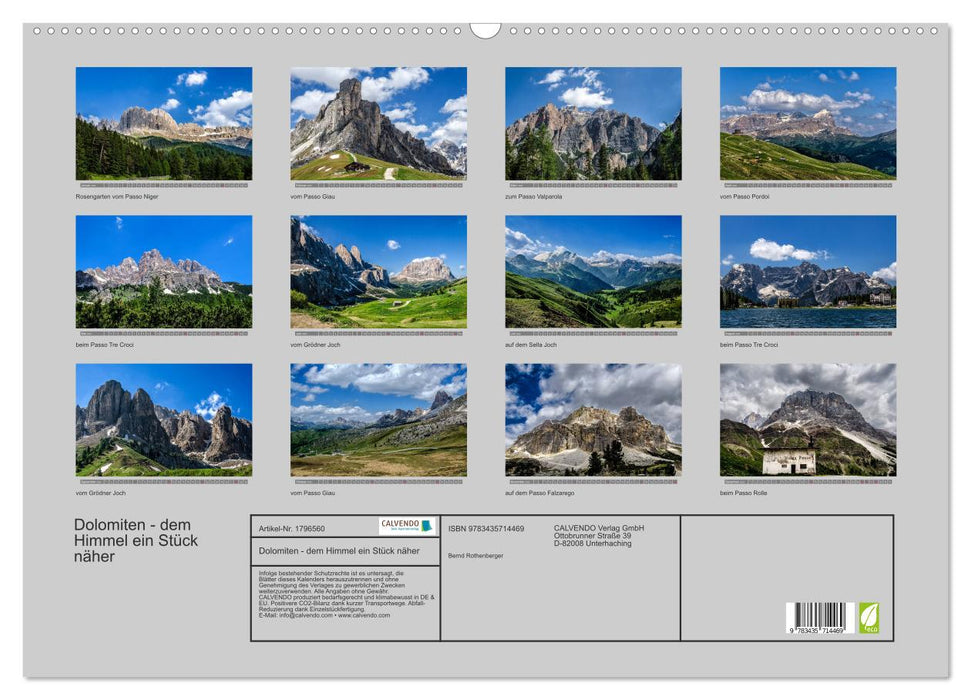 Dolomiten - dem Himmel ein Stück näher (CALVENDO Wandkalender 2025)