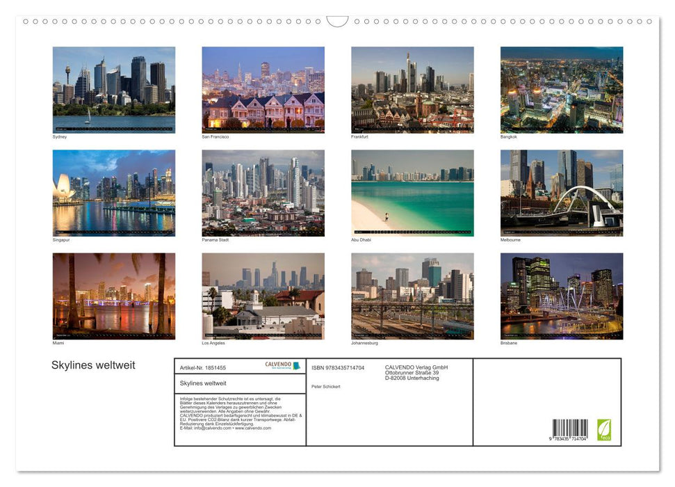 Skylines weltweit (CALVENDO Wandkalender 2025)