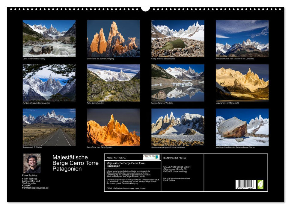 Majestätische Berge Cerro Torre Patagonien (CALVENDO Wandkalender 2025)