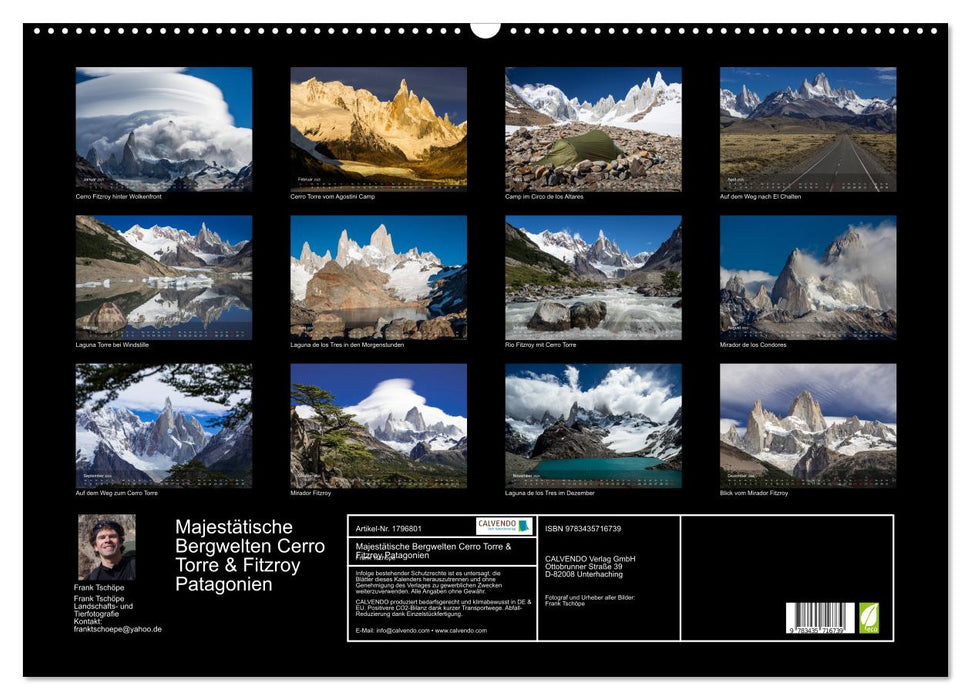 Majestätische Bergwelten Cerro Torre & Fitzroy Patagonien (CALVENDO Wandkalender 2025)