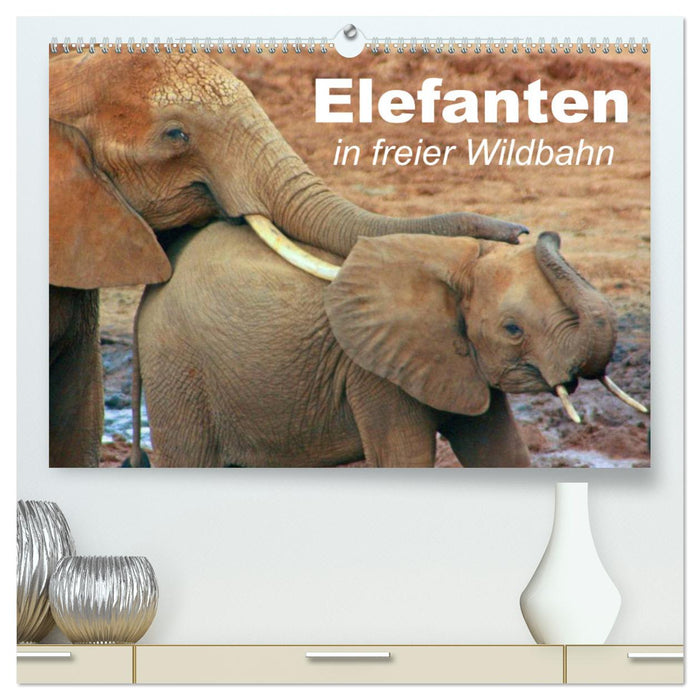 Elefanten in freier Wildbahn (CALVENDO Premium Wandkalender 2025)