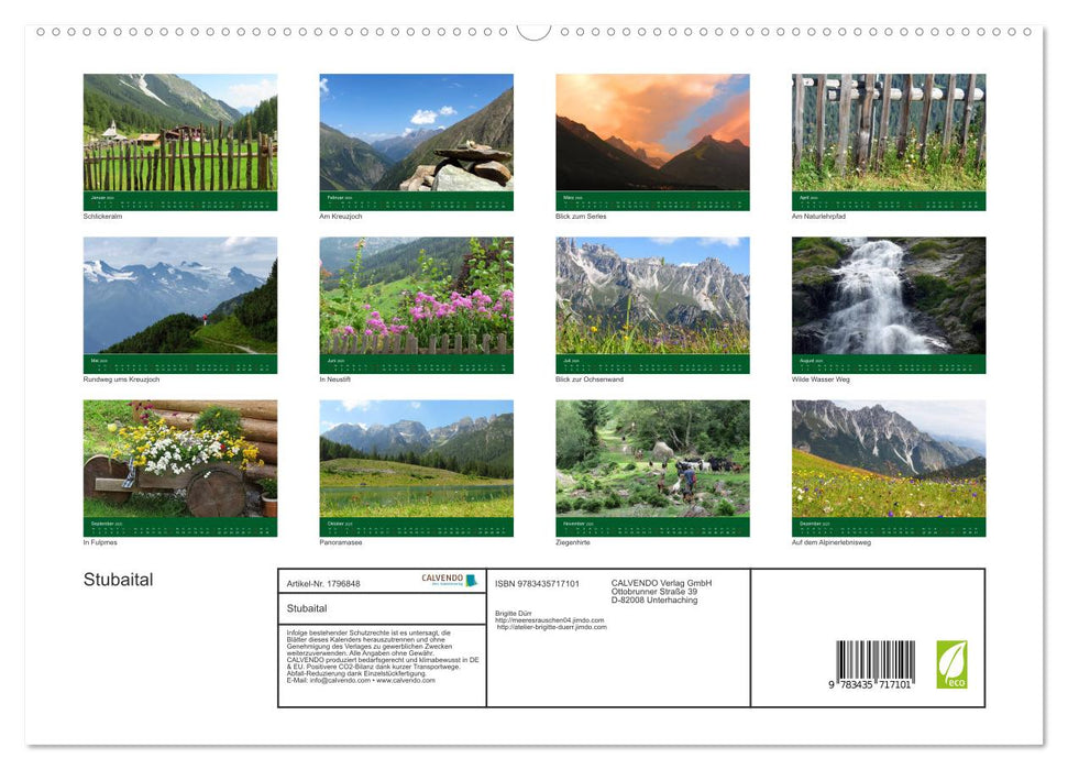 Stubaital (CALVENDO Premium Wandkalender 2025)