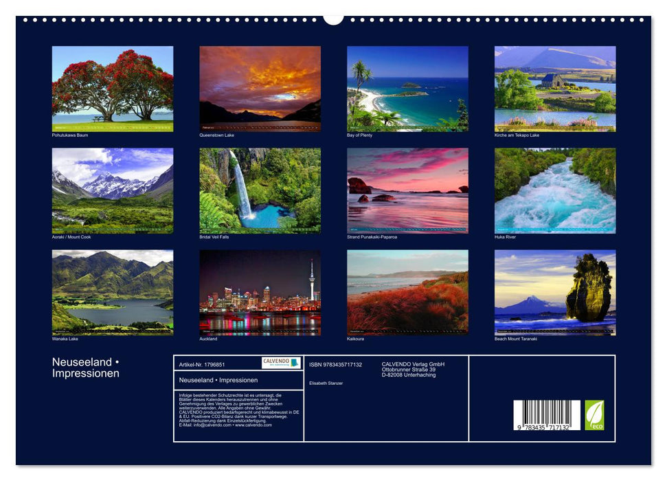 Neuseeland • Impressionen (CALVENDO Premium Wandkalender 2025)