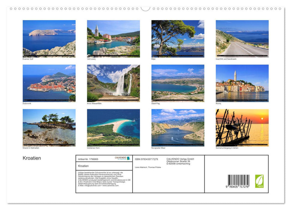 Kroatien (CALVENDO Premium Wandkalender 2025)