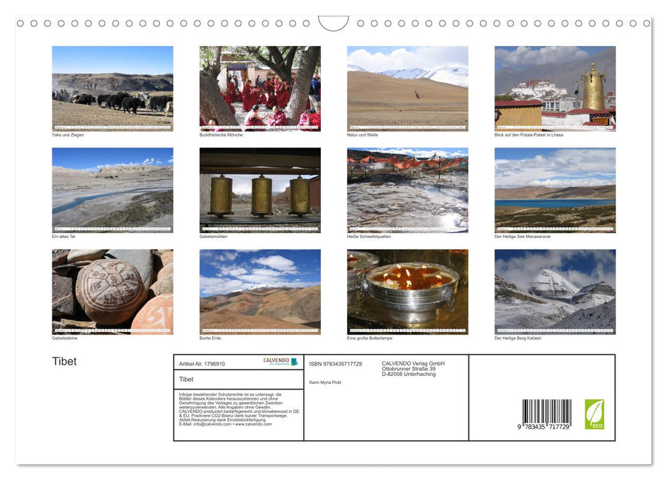 Tibet (CALVENDO Wandkalender 2025)