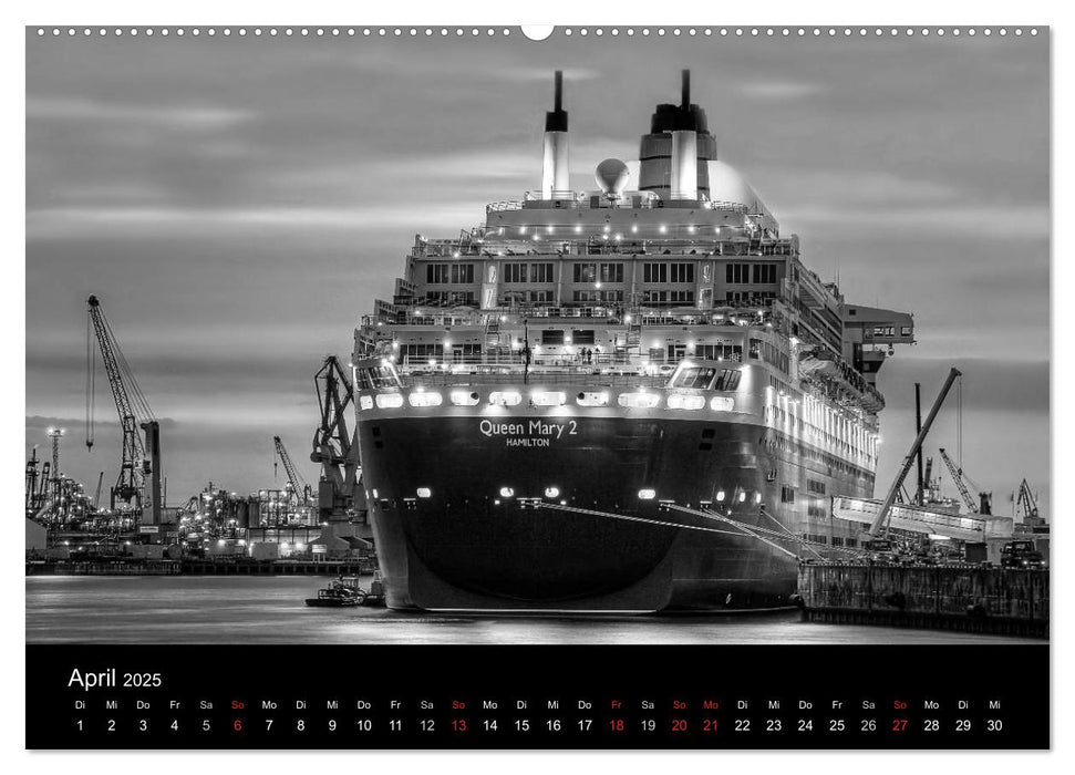 Hamburg monochrome Impressionen (CALVENDO Premium Wandkalender 2025)