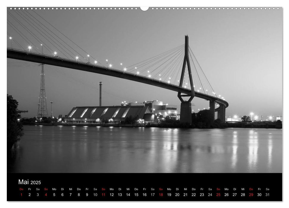 Hamburg monochrome Impressionen (CALVENDO Premium Wandkalender 2025)