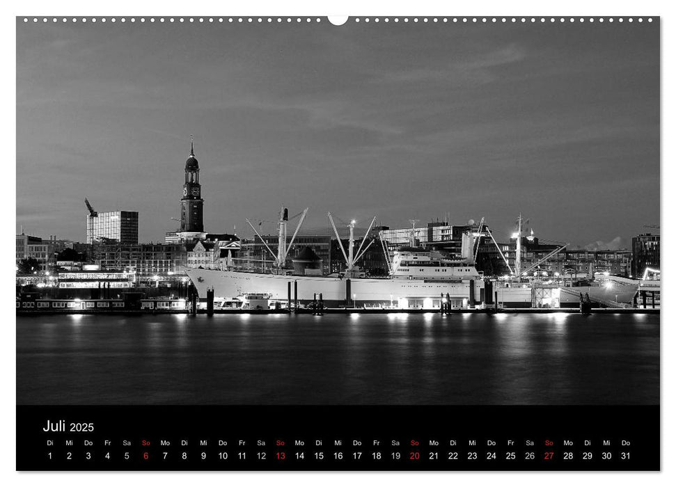 Hamburg monochrome Impressionen (CALVENDO Premium Wandkalender 2025)