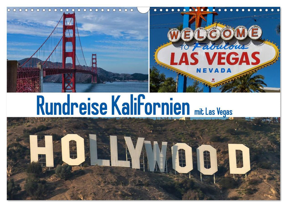 Rundreise Kalifornien mit Las Vegas (CALVENDO Wandkalender 2025)