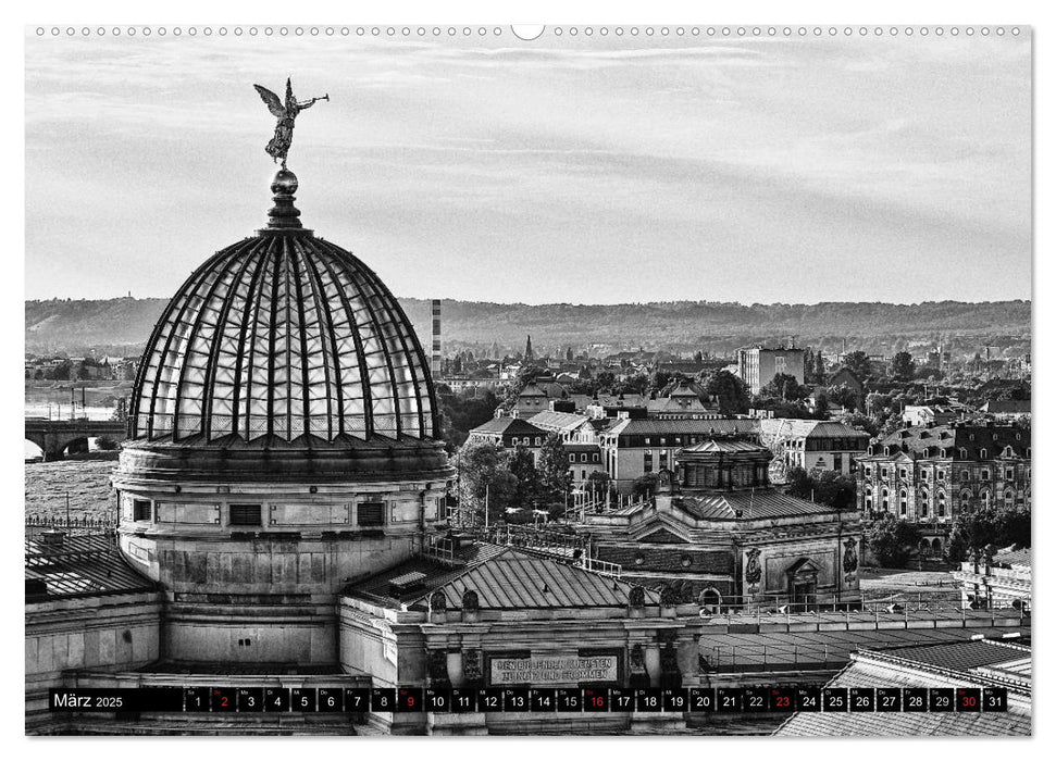 Dresden Faszination Schwarz Weiss (CALVENDO Wandkalender 2025)