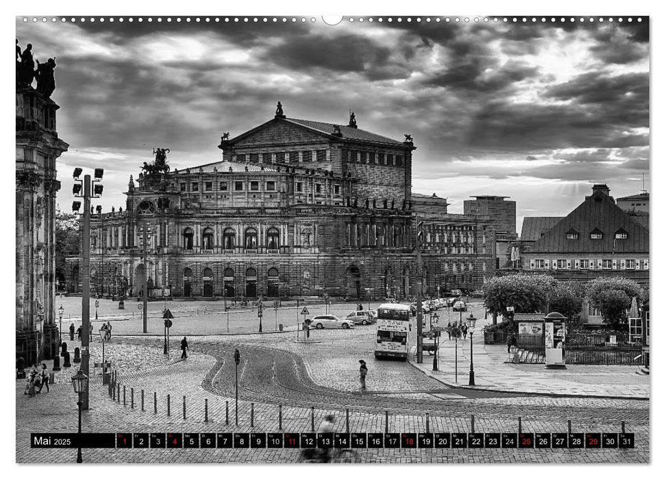 Dresden Faszination Schwarz Weiss (CALVENDO Wandkalender 2025)