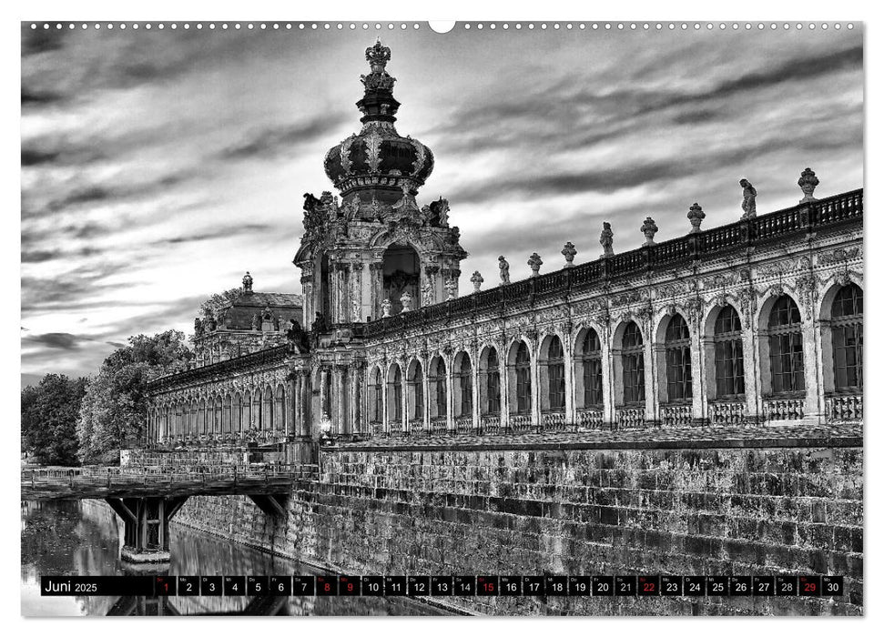 Dresden Faszination Schwarz Weiss (CALVENDO Wandkalender 2025)