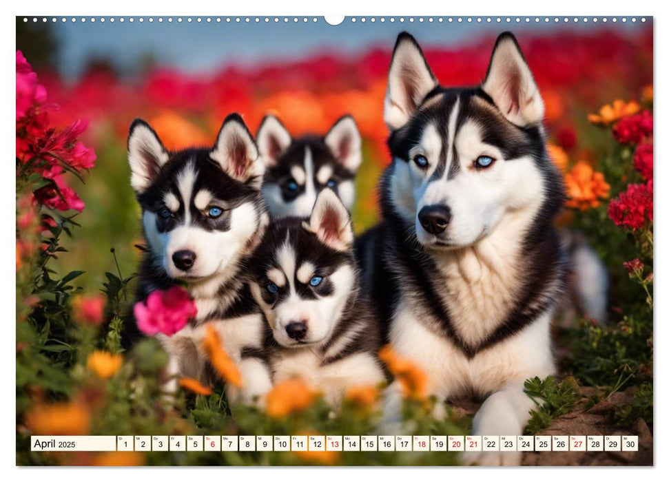 Siberian Huskies - die Extremsportler (CALVENDO Wandkalender 2025)