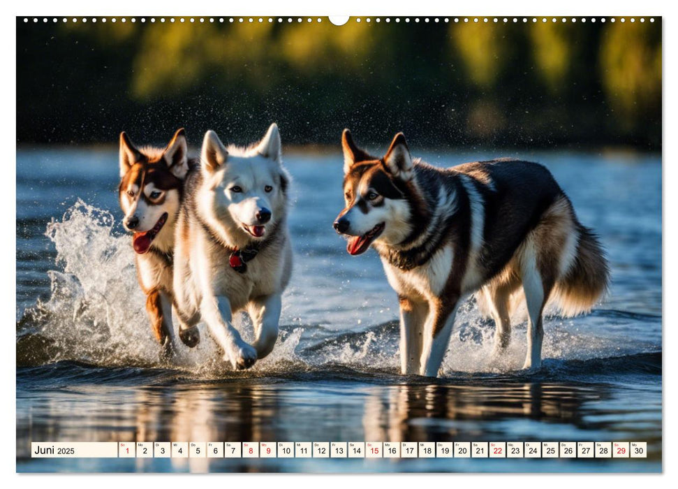 Siberian Huskies - die Extremsportler (CALVENDO Wandkalender 2025)