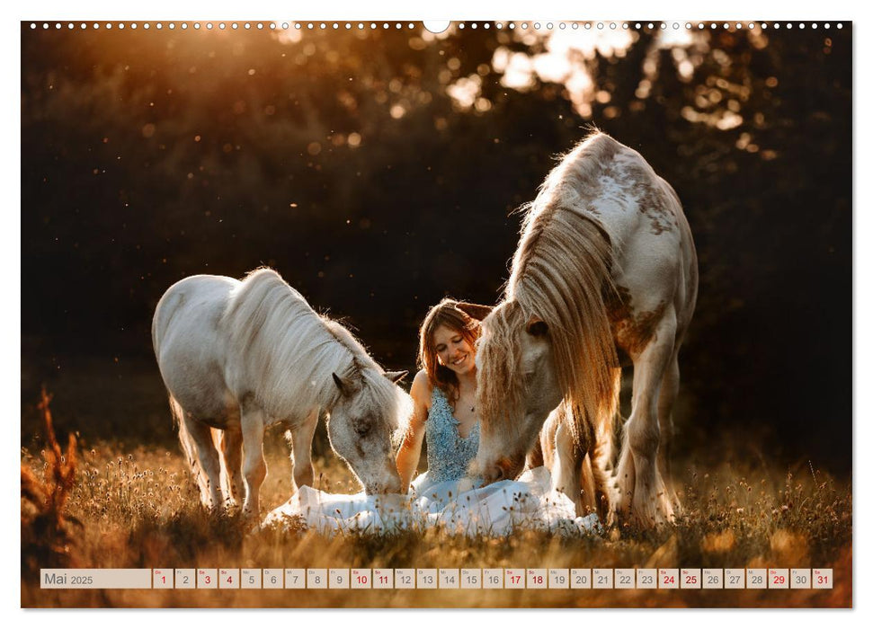 Seelenglück Kalender - Pferde - Charakter, Stärke, Weisheit (CALVENDO Premium Wandkalender 2025)