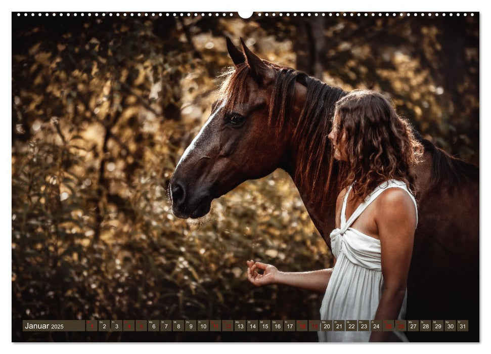 Seelenglück Kalender - Pferde - Charakter, Stärke, Weisheit (CALVENDO Wandkalender 2025)